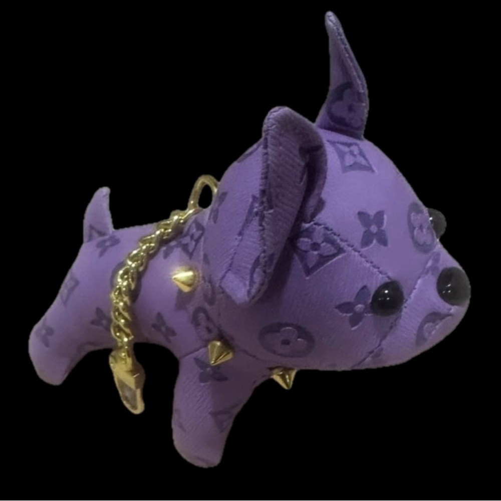 Purple BullDog Bag Charm and Keychain, NEW, The Big Dog